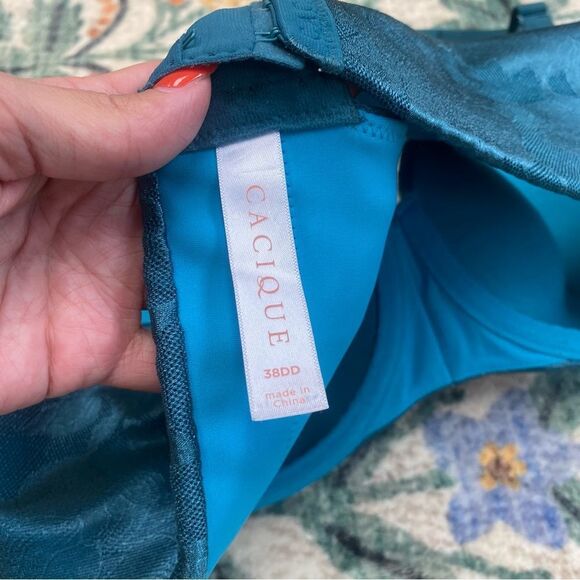 Cacique Lightly Lined Balconette Bra 38DD blue - Picture 8 of 10